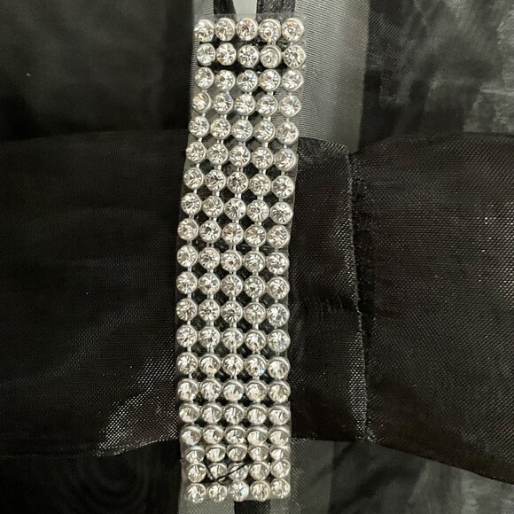 For Costume Sheer Black Cardigan Rhinestone Waist & Sleeve Ties Size 36 - Picture 5 of 7